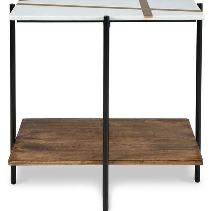 Braxmore - Accent Table - White / Light Brown