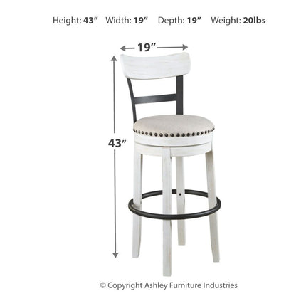 Valebeck - Tall Upholstered Swivel Barstool
