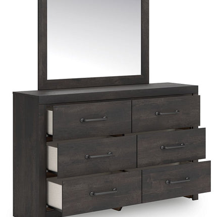 Hollivern - Dresser And Mirror - Dark Gray