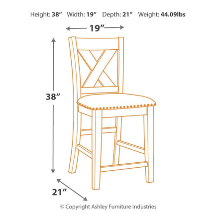 Caitbrook - Upholstered Barstool (Set of 2) - Gray