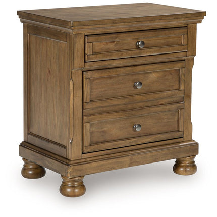 Feddinger - Two Drawer Night Stand - Medium Brown