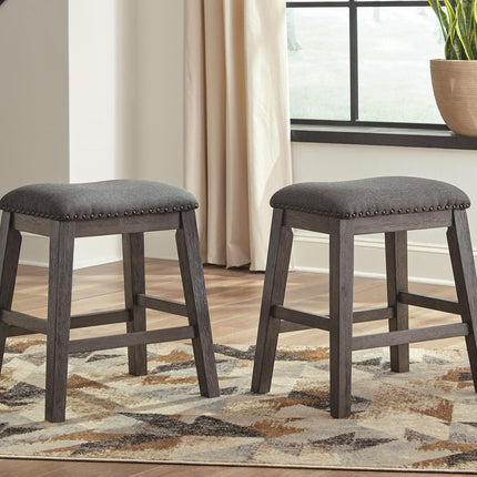 Caitbrook - Upholstered Stool (Set of 2) - Gray