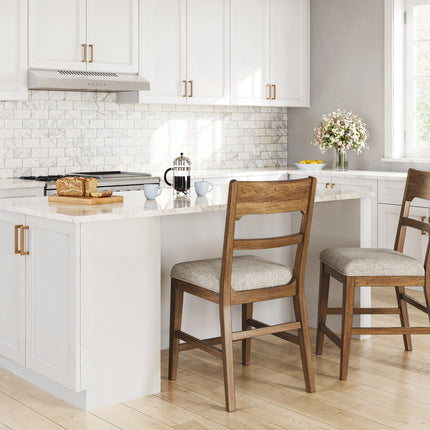 Cabalynn - Upholstered Barstool (Set of 2) - Oatmeal / Light Brown