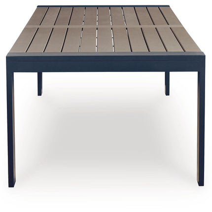 East Beach - Rectangular Dining Table With Umbrella Option - Blue