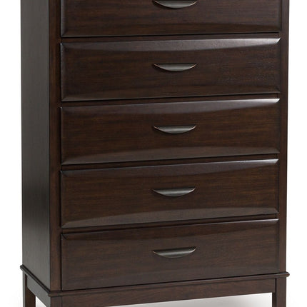 Vanmore - Five Drawer Chest - Dark Brown