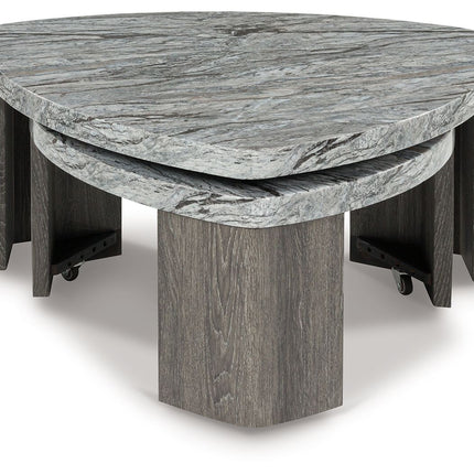 Surmour - Stacked Cocktail Table - Gray / Brown
