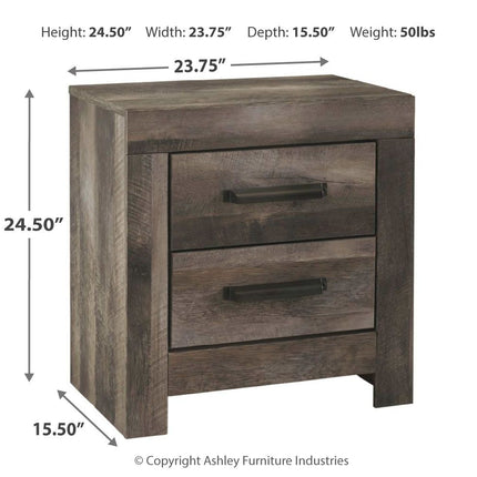 Wynnlow - Two Drawer Night Stand - Gray