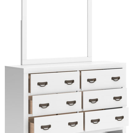 Binterglen - Dresser And Mirror - White