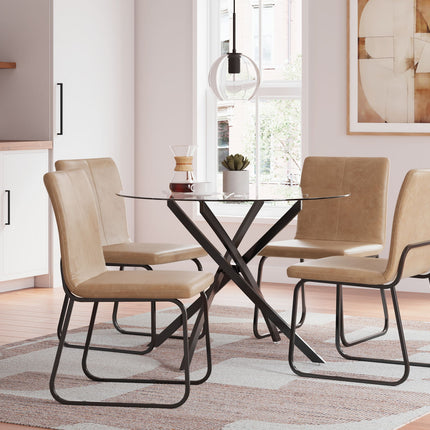 Pharwynn - 5 Pc. - Dining Room Table, 4 Side Chair - Black