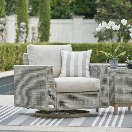 Seton Creek - Swivel Lounge With Cushion - Gray