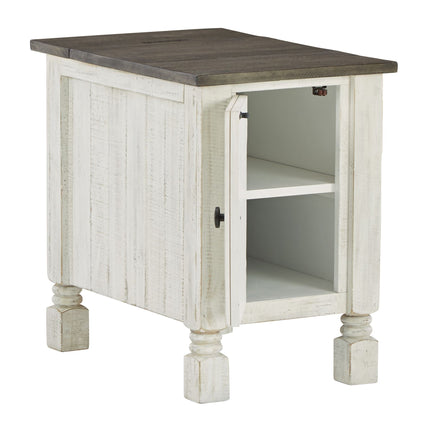 Havalance - Chair Side End Table - White / Gray