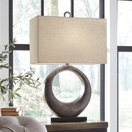 Saria - Metal Table Lamp  - Antique Silver Finish