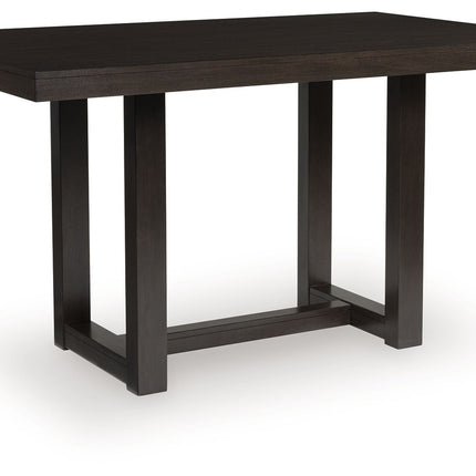 Neymorton - 5 Pc. - Rectangular Dining Room Counter Table, 4 Barstools - Dark Grayish Brown