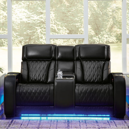 Boyington - Power Reclining Loveseat With Console/Adj Hdrst