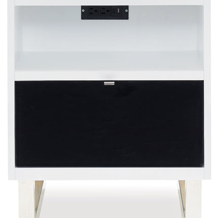 Gardoni - Chair Side End Table - White / Black