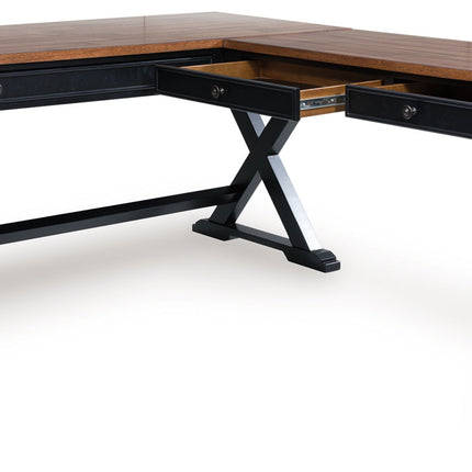 Wildenauer - Home Office Desk And Return - Brown / Black