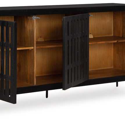 Vallisburg - Accent Cabinet - Black / Natural