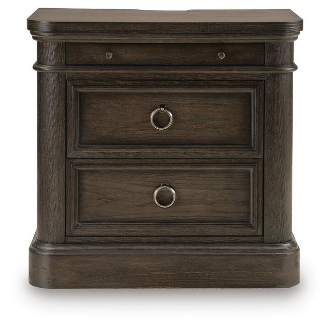 Wickenger - Two Drawer Night Stand - Dark Brown
