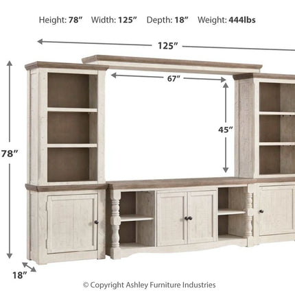 Havalance - 4 Pc. - Entertainment Center - 67" TV Stand - Brown / Beige