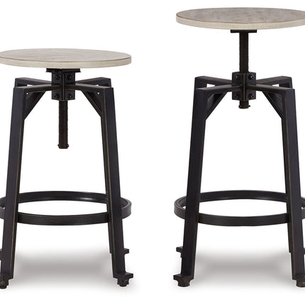Karisslyn - Swivel Stool (Set of 2) - Whitewash / Black