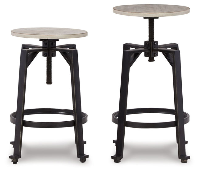 Karisslyn - Swivel Stool (Set of 2) - Whitewash / Black