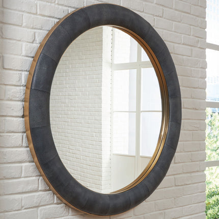 Corinsworth - Accent Mirror - Charcoal / Brass Finish