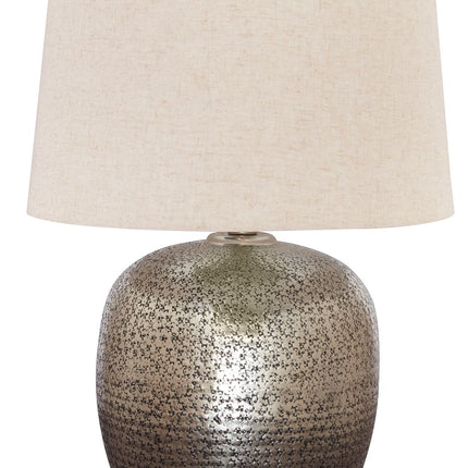 Magalie - Metal Table Lamp  - Antique Silver Finish