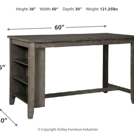 Caitbrook - Rectangular Dining Room Counter Table - Gray