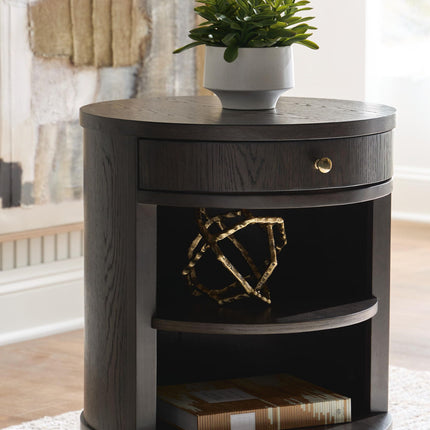 Leighmour - Accent Table - Dark Brown