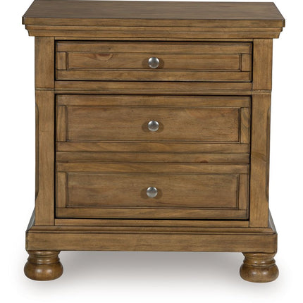 Feddinger - Two Drawer Night Stand - Medium Brown