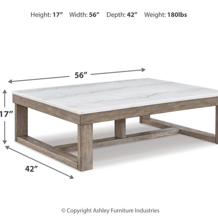 Loyaska - Rectangular Cocktail Table - Brown / Ivory