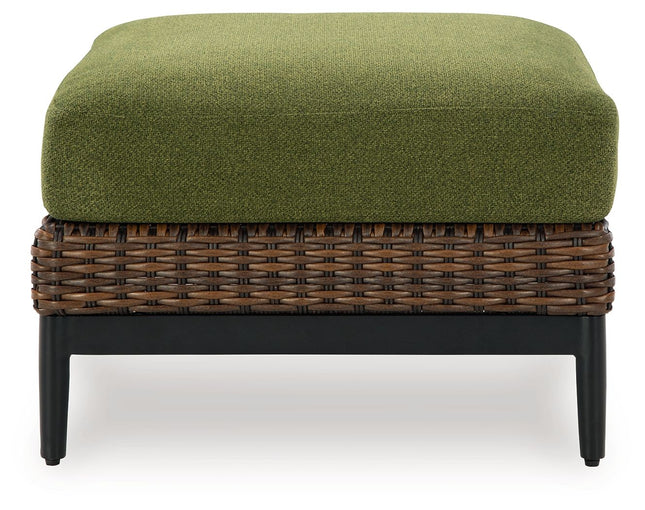 Horizon Hall - Ottoman With Cushion - Brown / Green