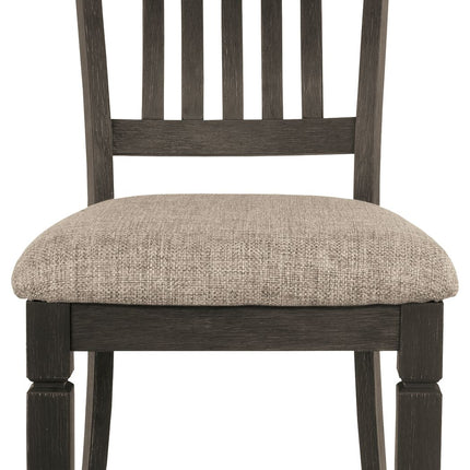 Tyler Creek - Dining UPH Side Chair (Set of 2) - Slatback - Black / Grayish Brown