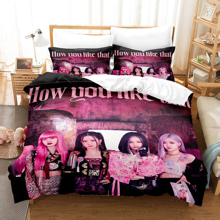 Blackpink Cosplay Bedding Set Quilt Cover Without Filler