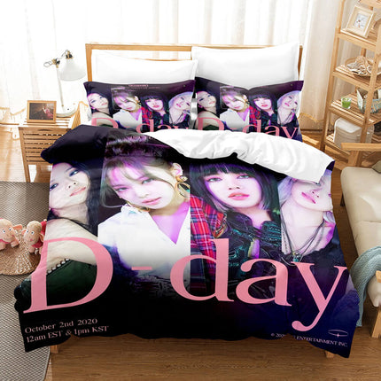 Blackpink Cosplay Bedding Set Quilt Cover Without Filler