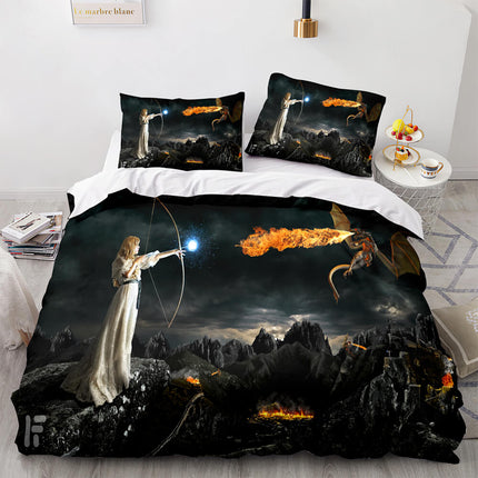 Dragon Attack Cosplay Bedding Set Quilt Cover Without Filler