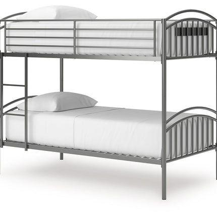 Lanceburg - Twin/Twin Bunk Bed With Ladder - Gray