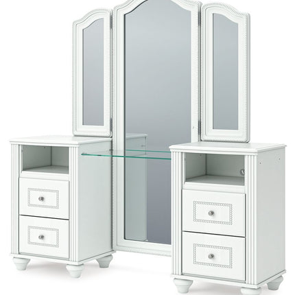 Kozlani - Vanity With Mirror - White