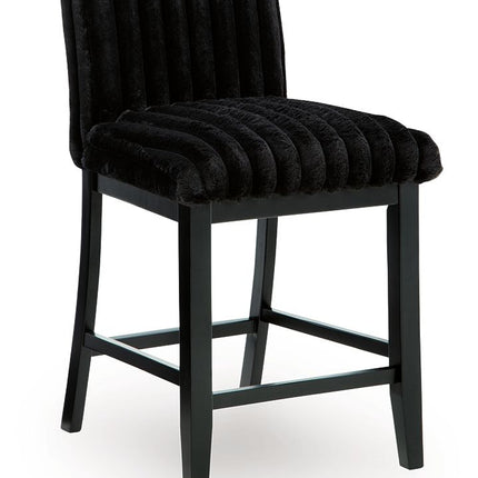 Mervannie - Upholstered Barstool (Set of 2) - Black
