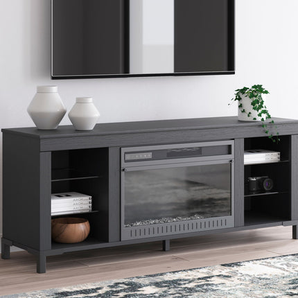Cayberry - TV Stand With Fireplace - Black