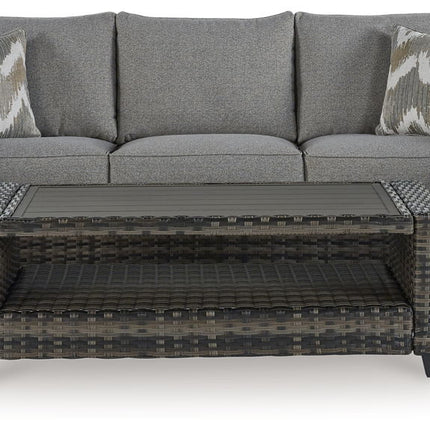 Oasis Court - Sofa, Chairs, Table Set (Set of 4) - Gray