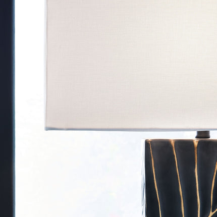 Bartlen - Poly Table Lamp - Black / Gold Finish