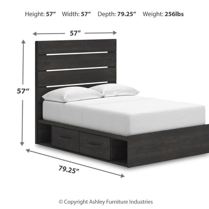 Hollivern - Panel Bed With Storage