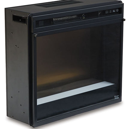 Entertainment Accessories - Fireplace Insert Glass/Stone - Black