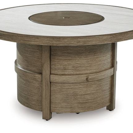 Rainier Ranch - Round Fire Pit Table - Beige