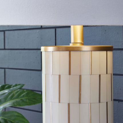Faridworth - Poly Table Lamp - White / Gold Finish