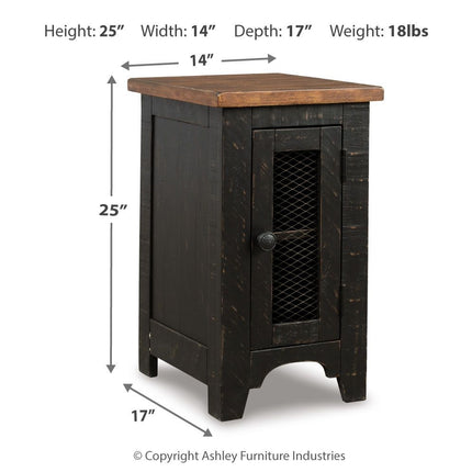 Valebeck - Chair Side End Table - Black / Brown