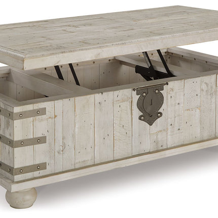 Carynhurst - Lift Top Cocktail Table - White Wash Gray