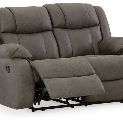 First Base - Reclining Loveseat - Gunmetal
