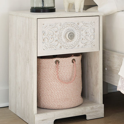 Paxberry - One Drawer Night Stand - Whitewash